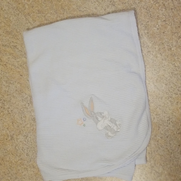 2 Vintage Baby Looney Tunes baby blankets Bugs Bunny, Sylvester - Picture 3 of 5